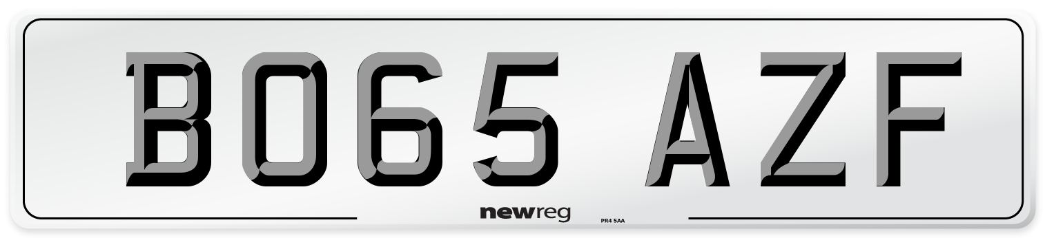 BO65 AZF Number Plate from New Reg